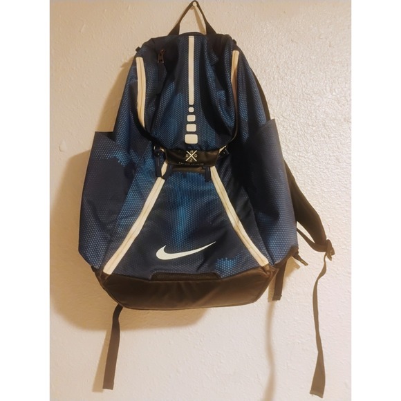 Nike Elite Navy Blue Backpack Basketball Football All Sport Gym Bag Quad Zip Sys